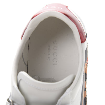 Gucci Miro Soft Calfskin Interlocking G Womens New Ace Sneakers 37.5 White Red Flame Green 8 of 9