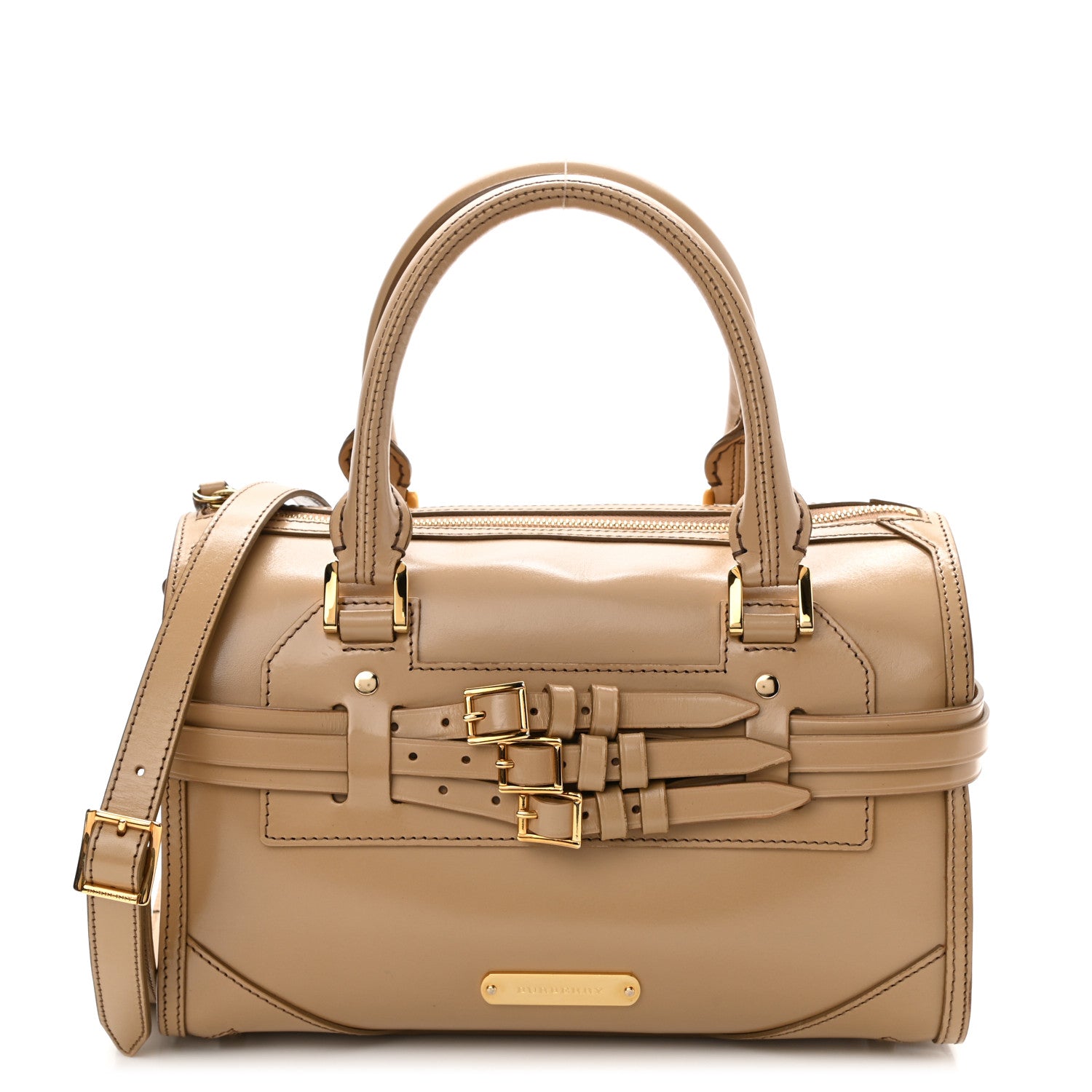 Burberry Polished Bridle Calfskin Medium Chester Bowling Bag Trench 1 of 7