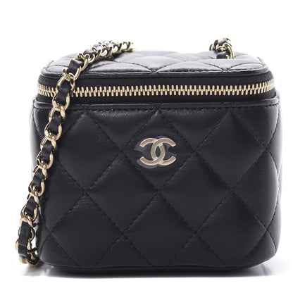 Chanel Lambskin Quilted Mini Vanity Case With Chain Black 1 of 11