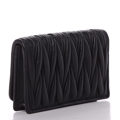 Miu Miu Nappa Matelasse Flap Wallet Black 3 of 7