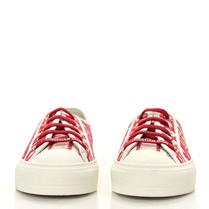 Christian Dior Canvas Oblique Walk'N'Dior Low Top Sneakers 38.5 Framboise 2 of 8