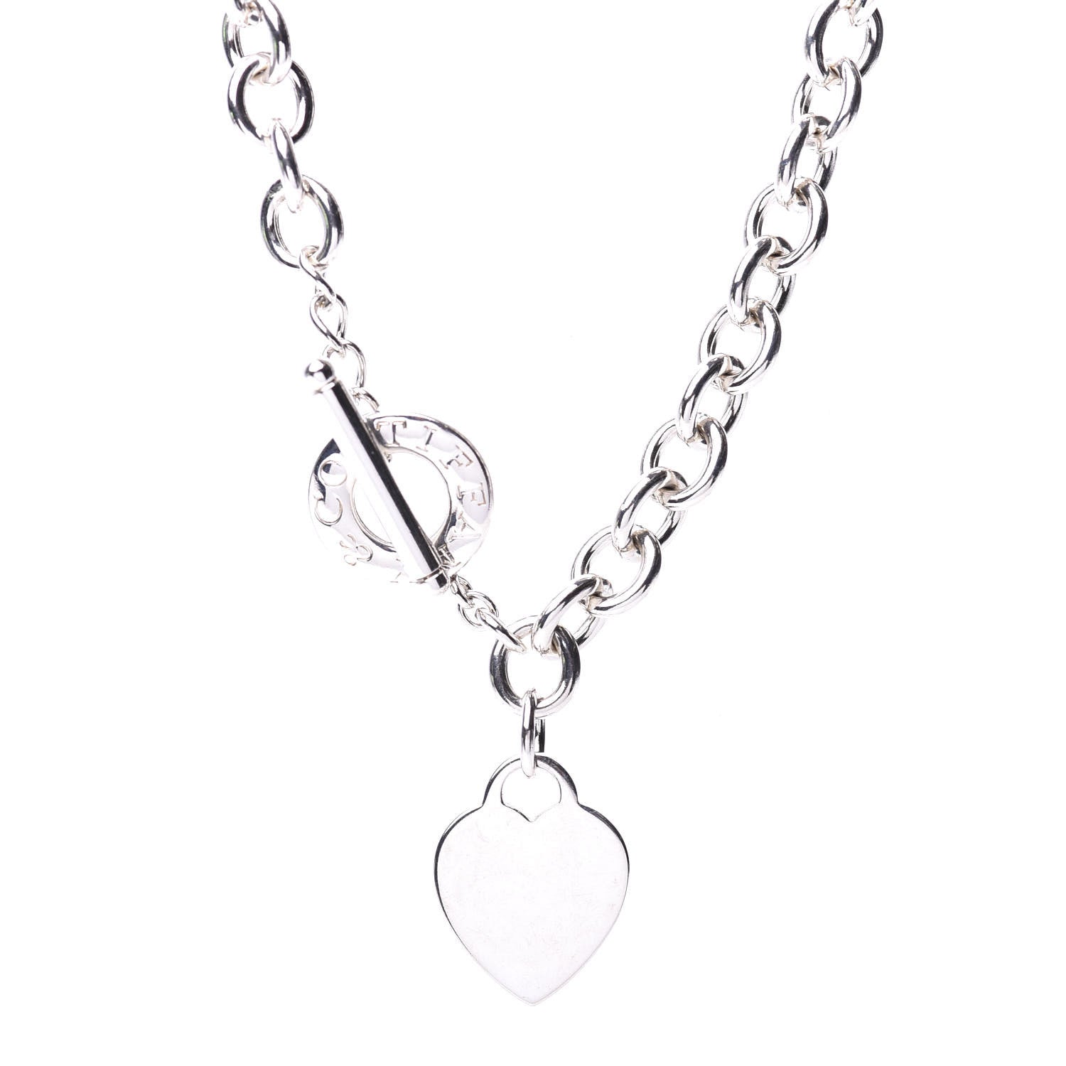 Tiffany Sterling Silver Heart Tag Toggle Necklace 1 of 6