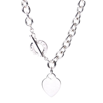 Tiffany Sterling Silver Heart Tag Toggle Necklace 1 of 6