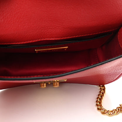 Miu Miu Goatskin Madras Shoulder Bag Fuoco 7 of 8