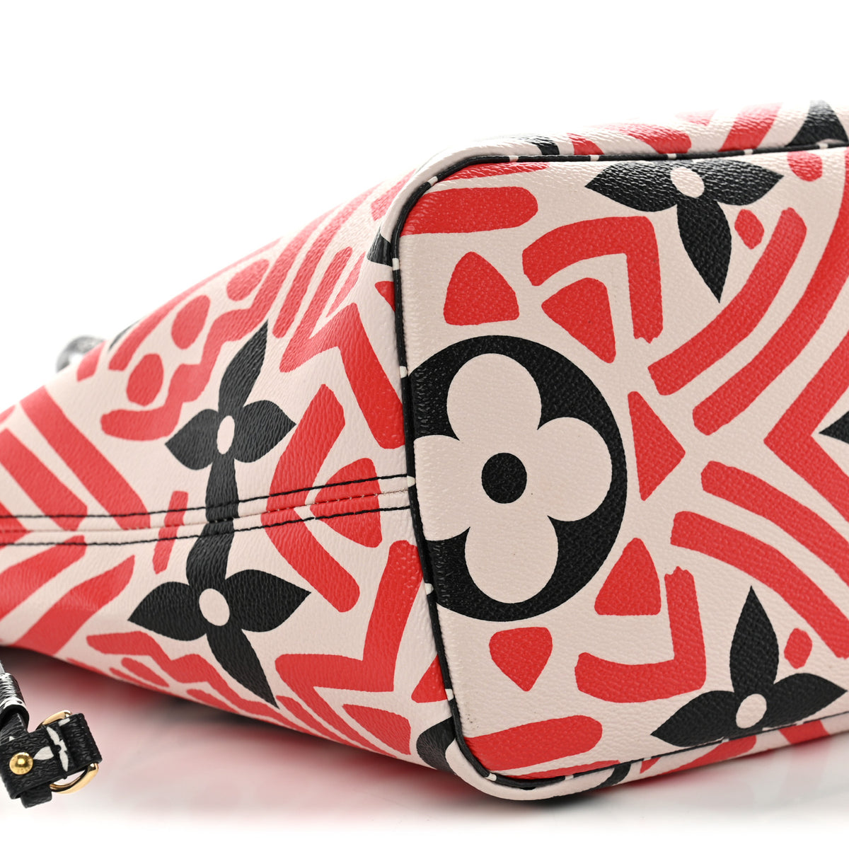Monogram Giant Crafty Neverfull MM Creme Rouge Black