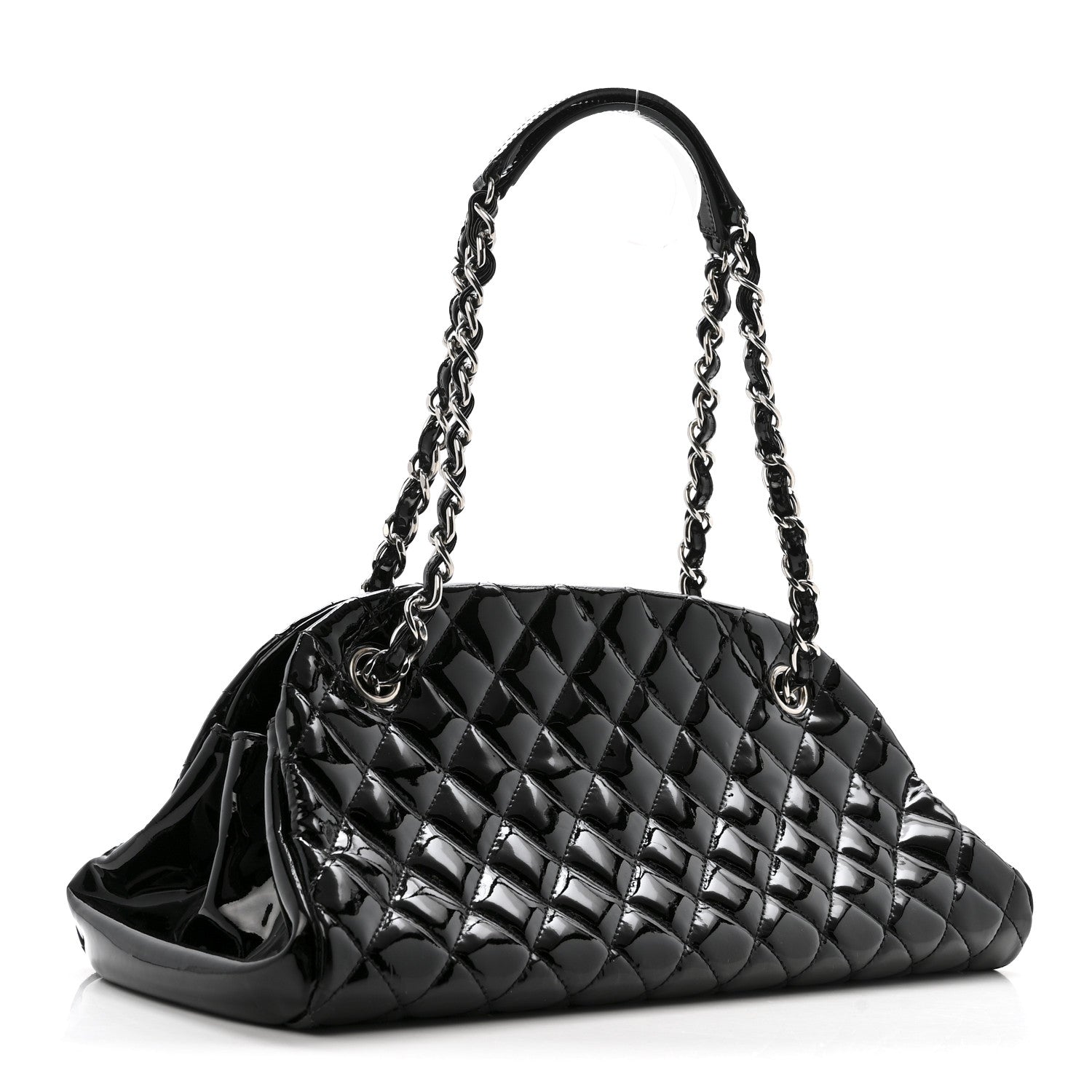 Chanel Patent Quilted Medium Just Mademoiselle Black 3 of 16