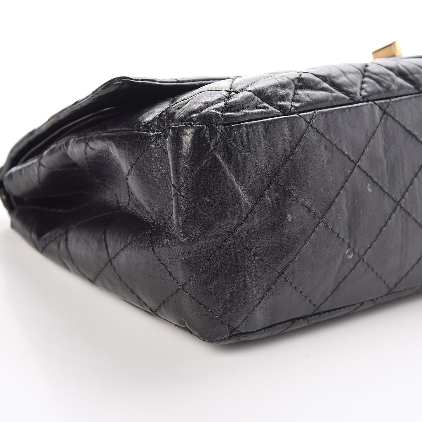 Aged Calfskin Quilted 2.55 Reissue 227 Flap Black
