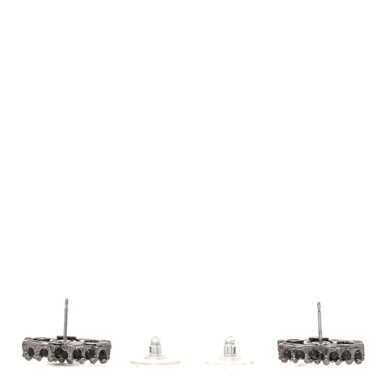 Chanel Pearl Bead CC Earrings Black 3 of 5