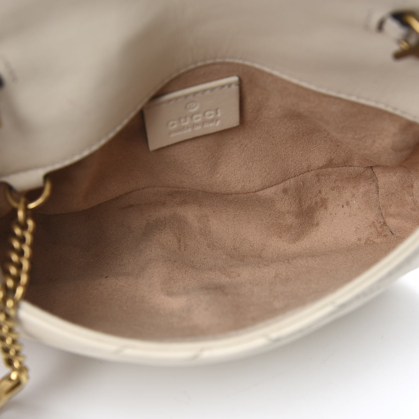 Calfskin Matelasse Super Mini GG Marmont Shoulder Bag White