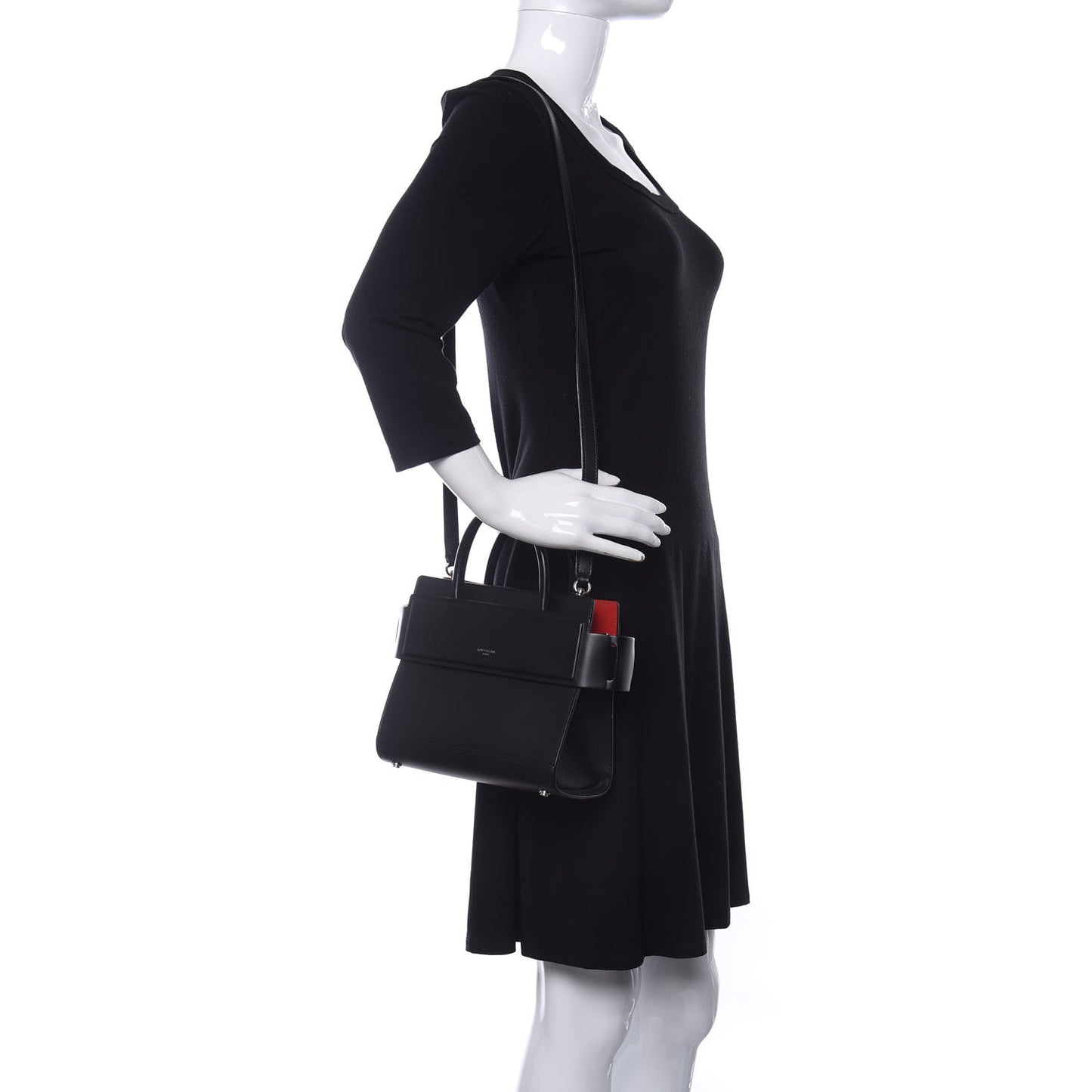 Smooth Calfskin Mini Horizon Satchel Black