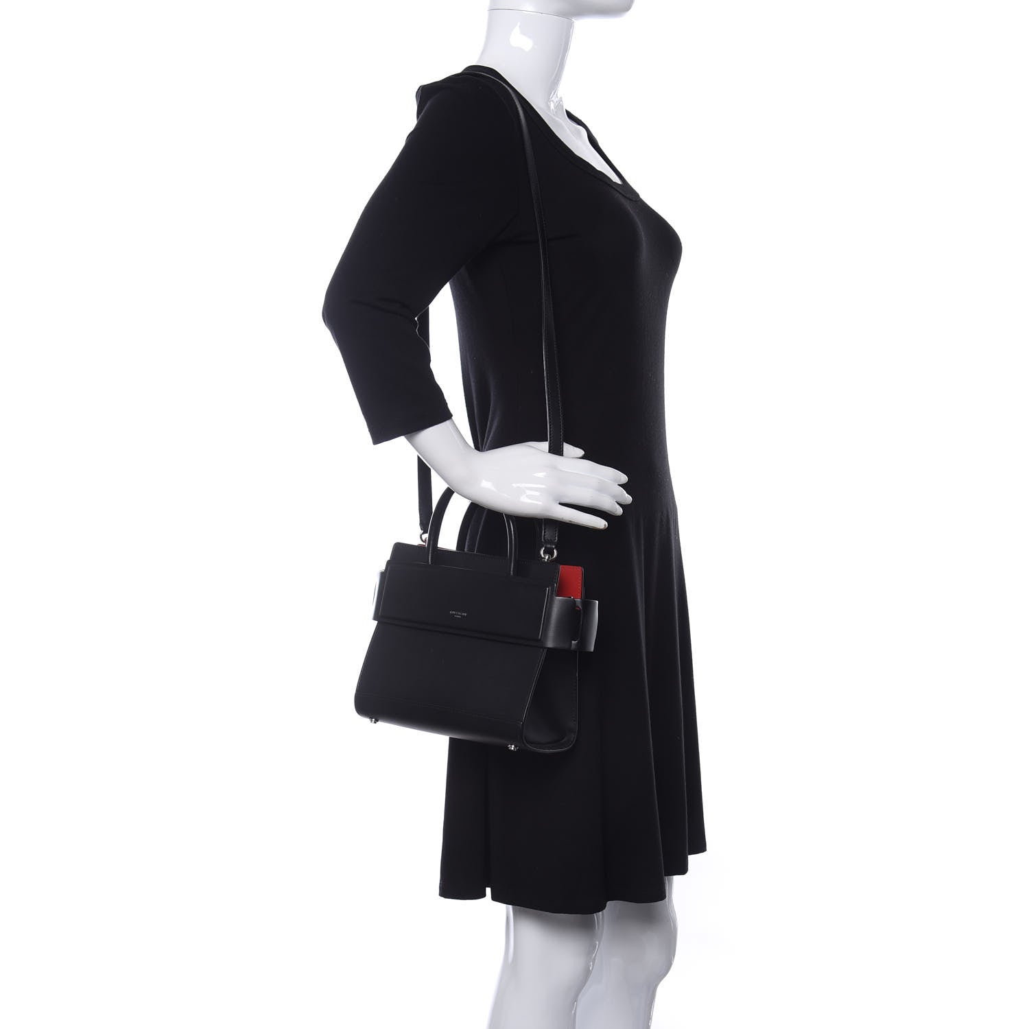 Givenchy Smooth Calfskin Mini Horizon Satchel Black 2 of 16