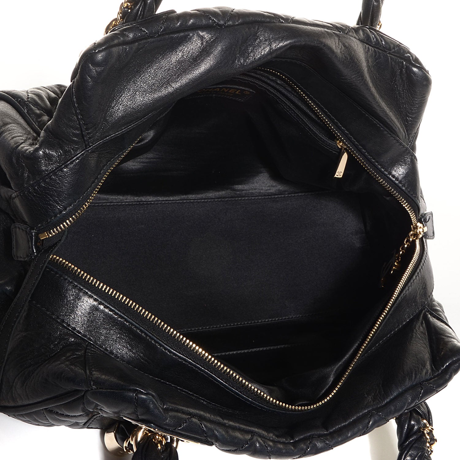 Chanel Distressed Lambskin Lady Braid Bowler Black 5 of 7