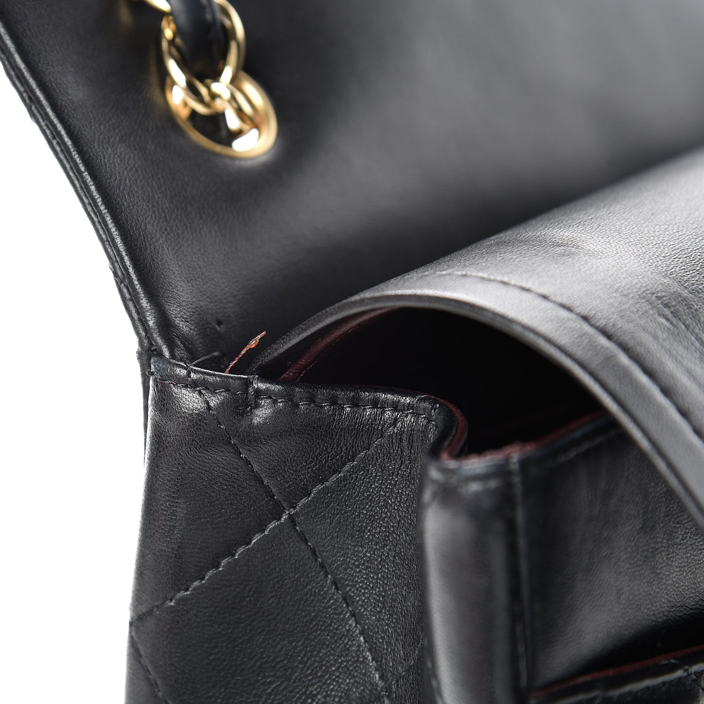 Lambskin Quilted Jumbo Double Flap Black