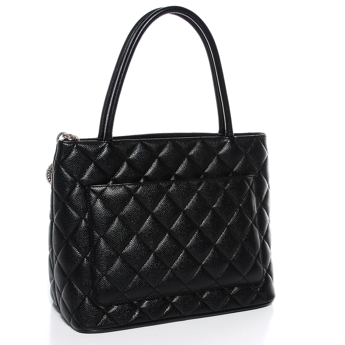 Caviar Quilted Medallion Tote Black