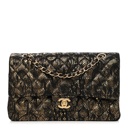 Chanel Lace Metallic Goatskin Medium Double Flap Gold 1 of 11