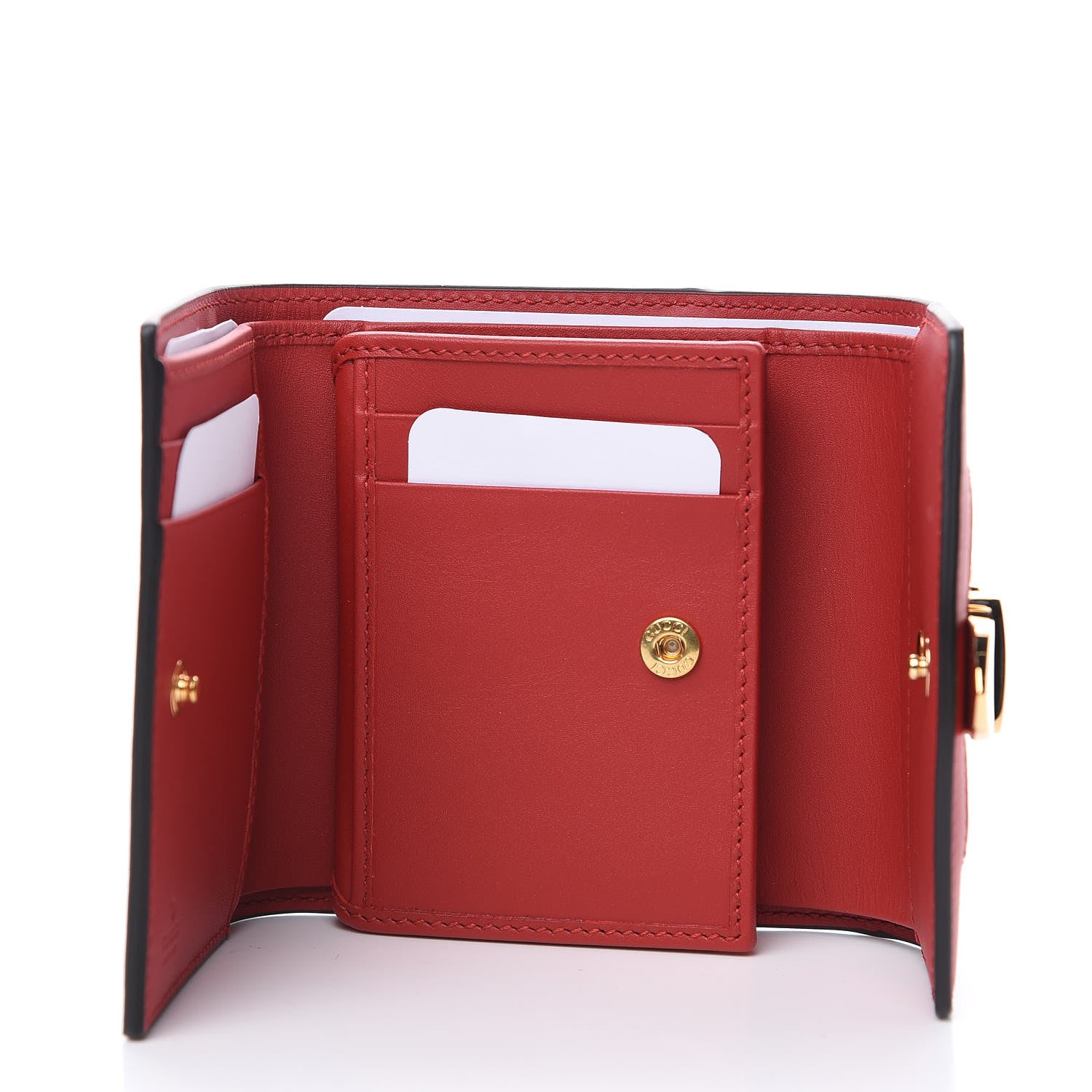 Gucci Calfskin Sylvie Wallet Hibiscus Red 4 of 7