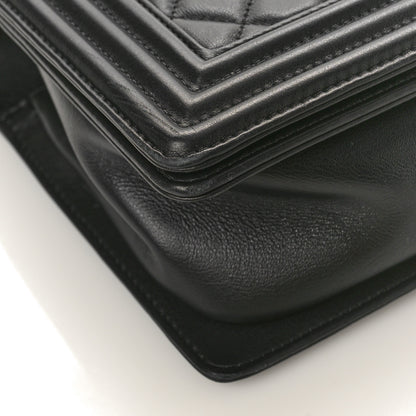 Chanel Lambskin Quilted Medium Boy Flap Black 7 of 9