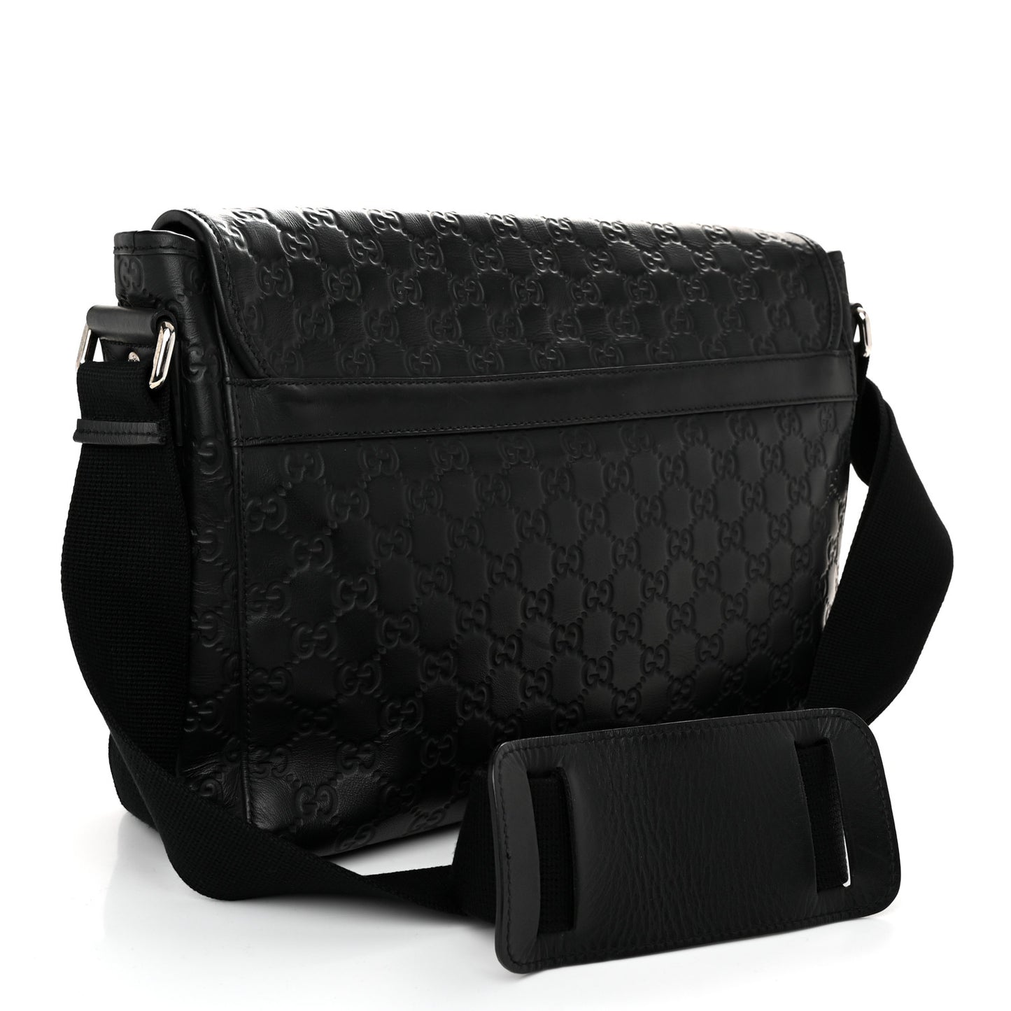 Rubber Guccissima Medium Messenger Bag Black
