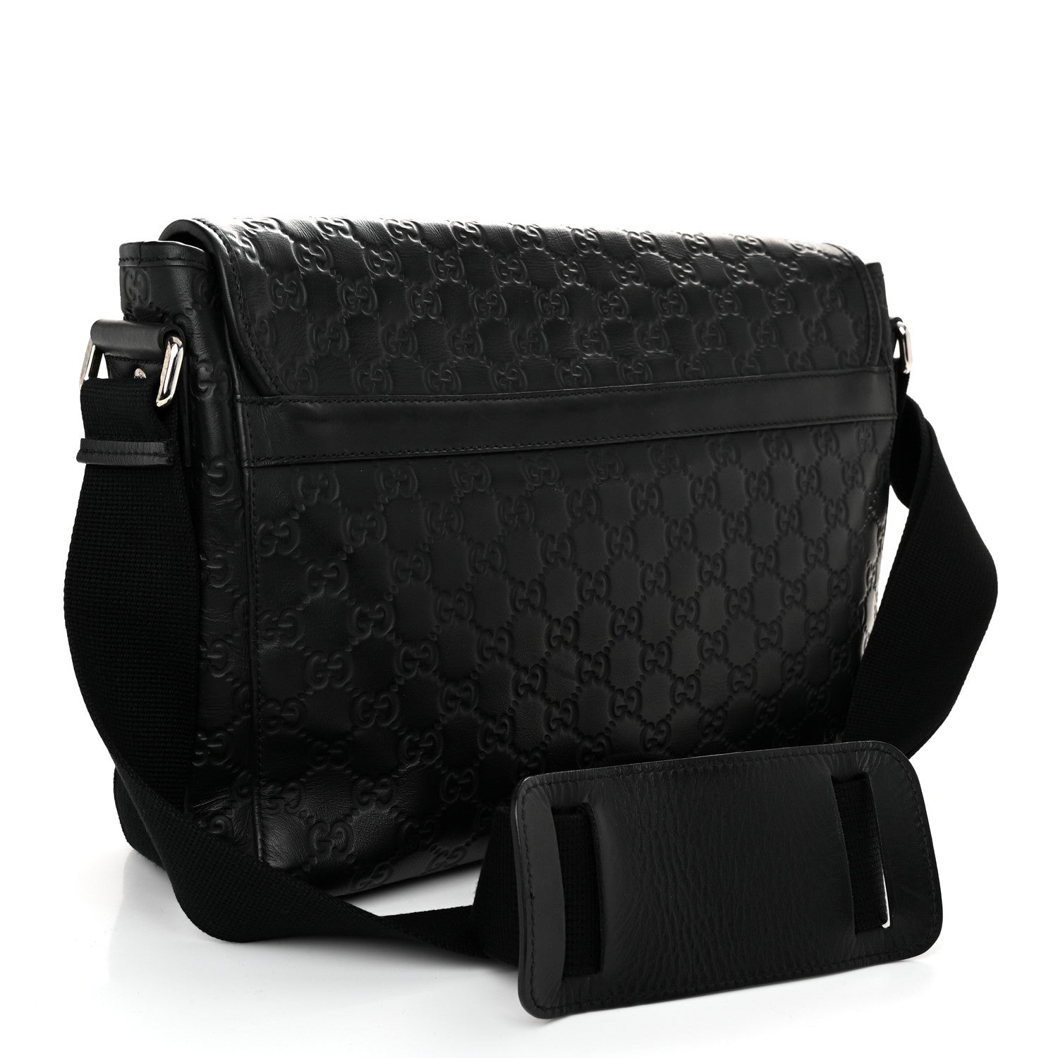 Gucci Rubber Guccissima Medium Messenger Bag Black 3 of 10