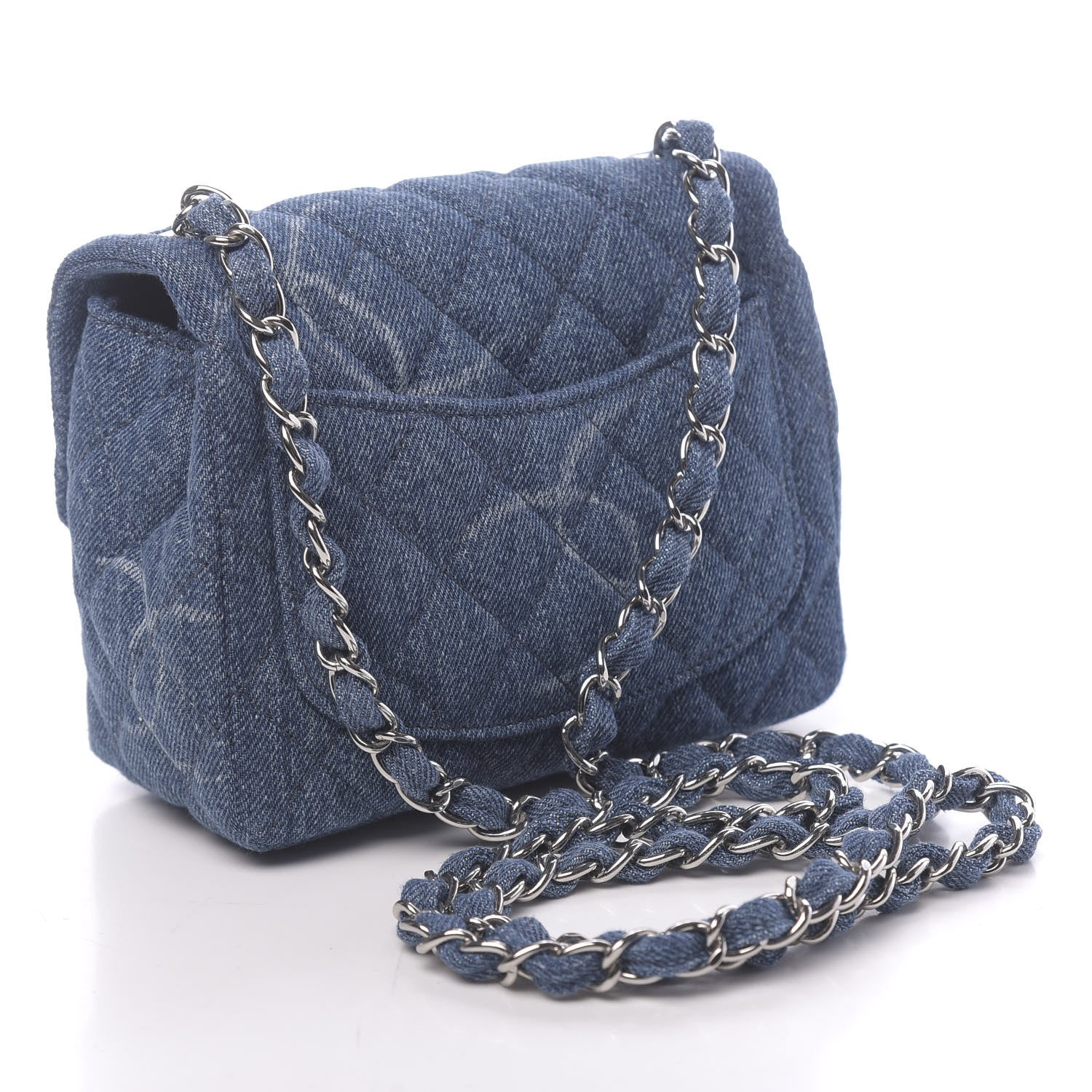 Chanel Denim CC Quilted Mini Square Flap Blue 3 of 11