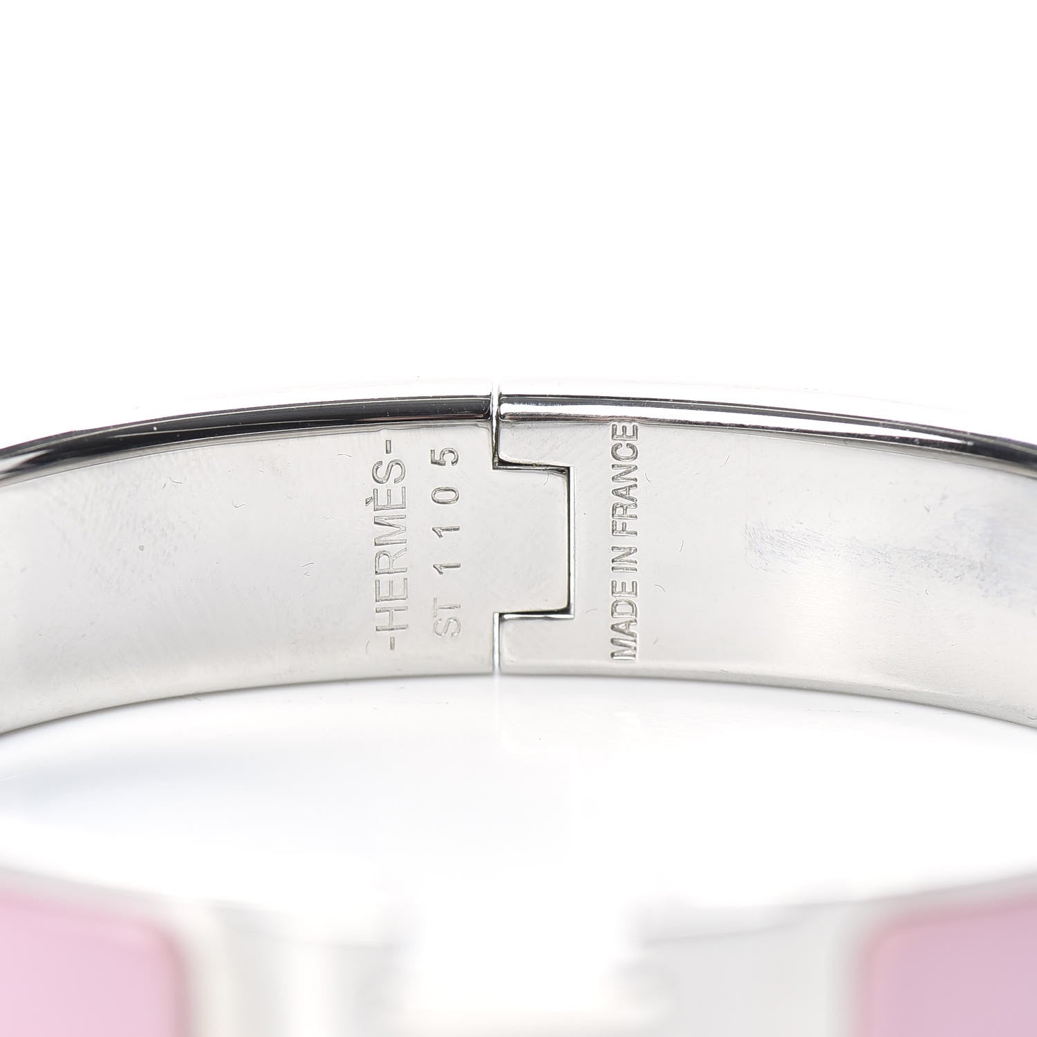 Hermes Enamel Narrow Clic Clac H Bracelet PM Rose Sakura 5 of 6