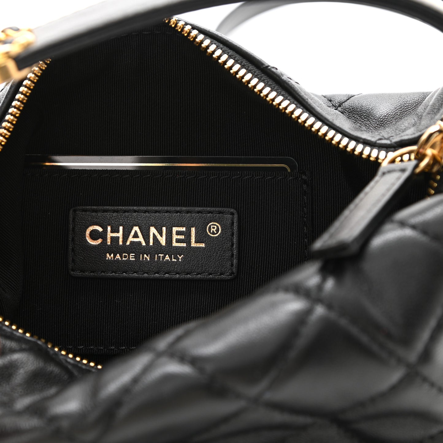 Lambskin Quilted Small Perfect Meeting Hobo Black