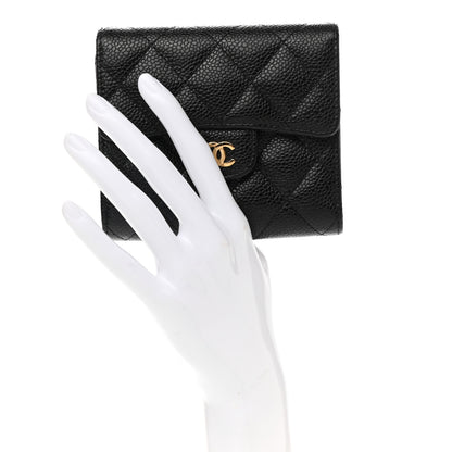 Chanel Caviar Quilted Compact Flap Wallet Black 2 of 7