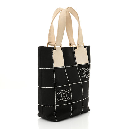 Chanel Canvas Square Stitched CC Small Tote Bag Black 3 of 19