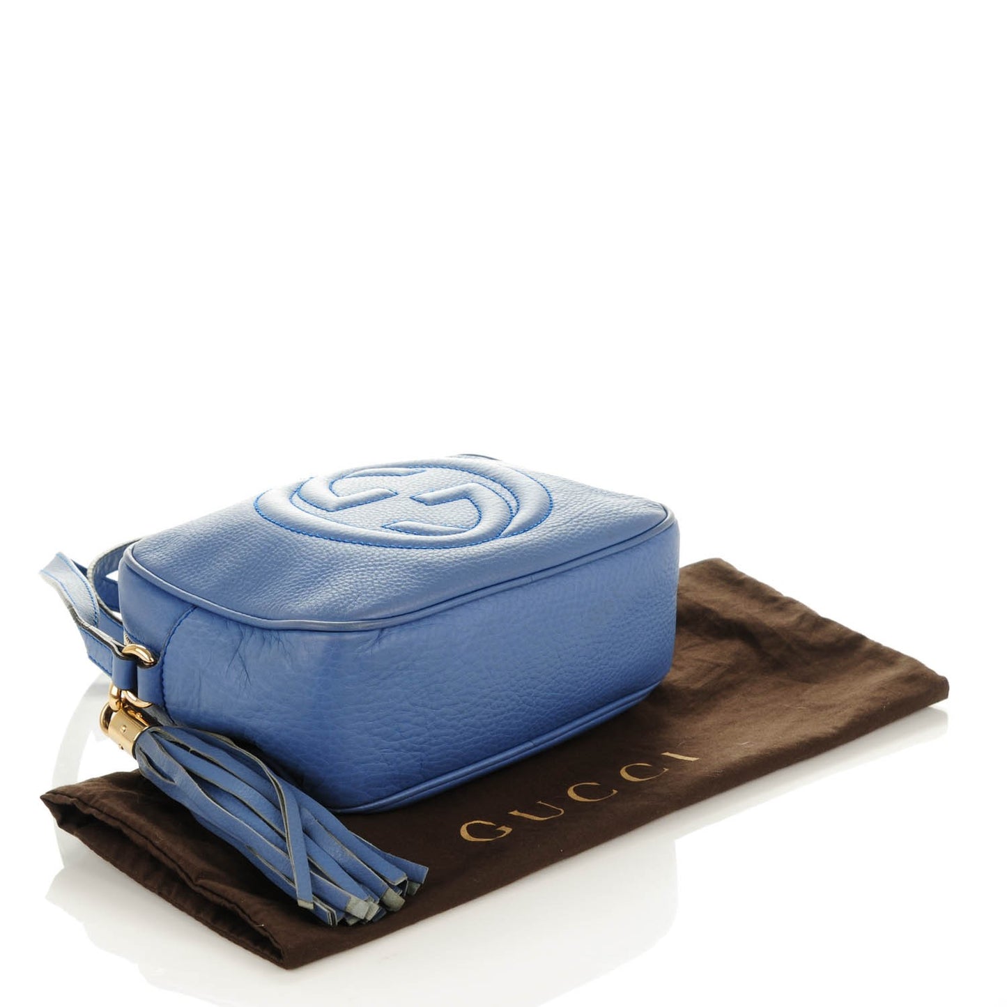 Pebbled Calfskin Small Soho Disco Bag Periwinkle