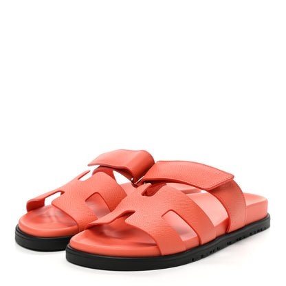 Hermes Epsom Womens Chypre Sandals 37 Rose Sorbet 3 of 9
