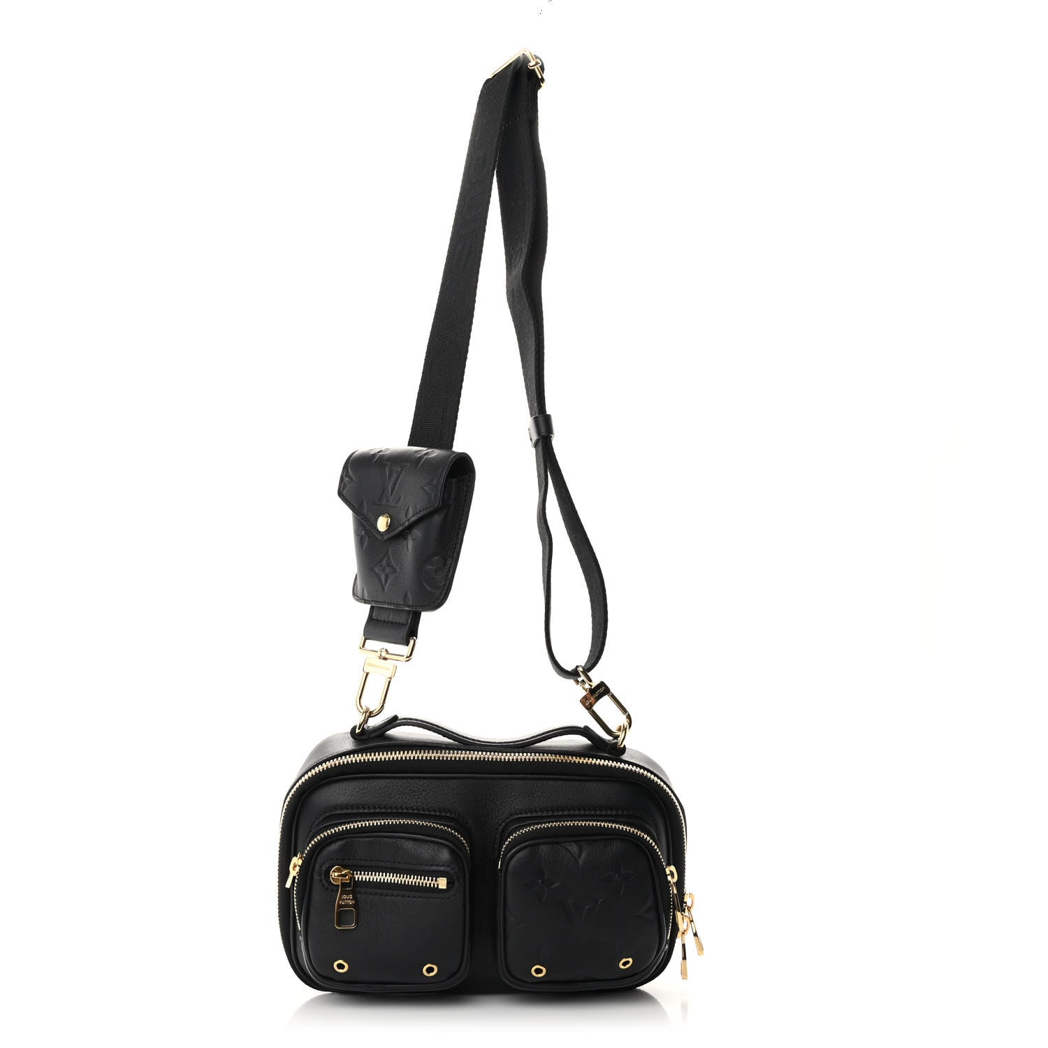 Louis Vuitton Calfskin Monogram Embossed Utility Crossbody Black 1 of 9