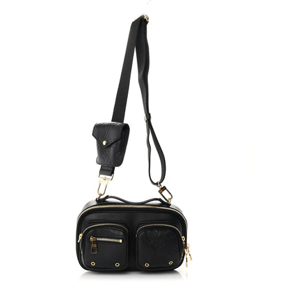 Louis Vuitton Calfskin Monogram Embossed Utility Crossbody Black 1 of 9