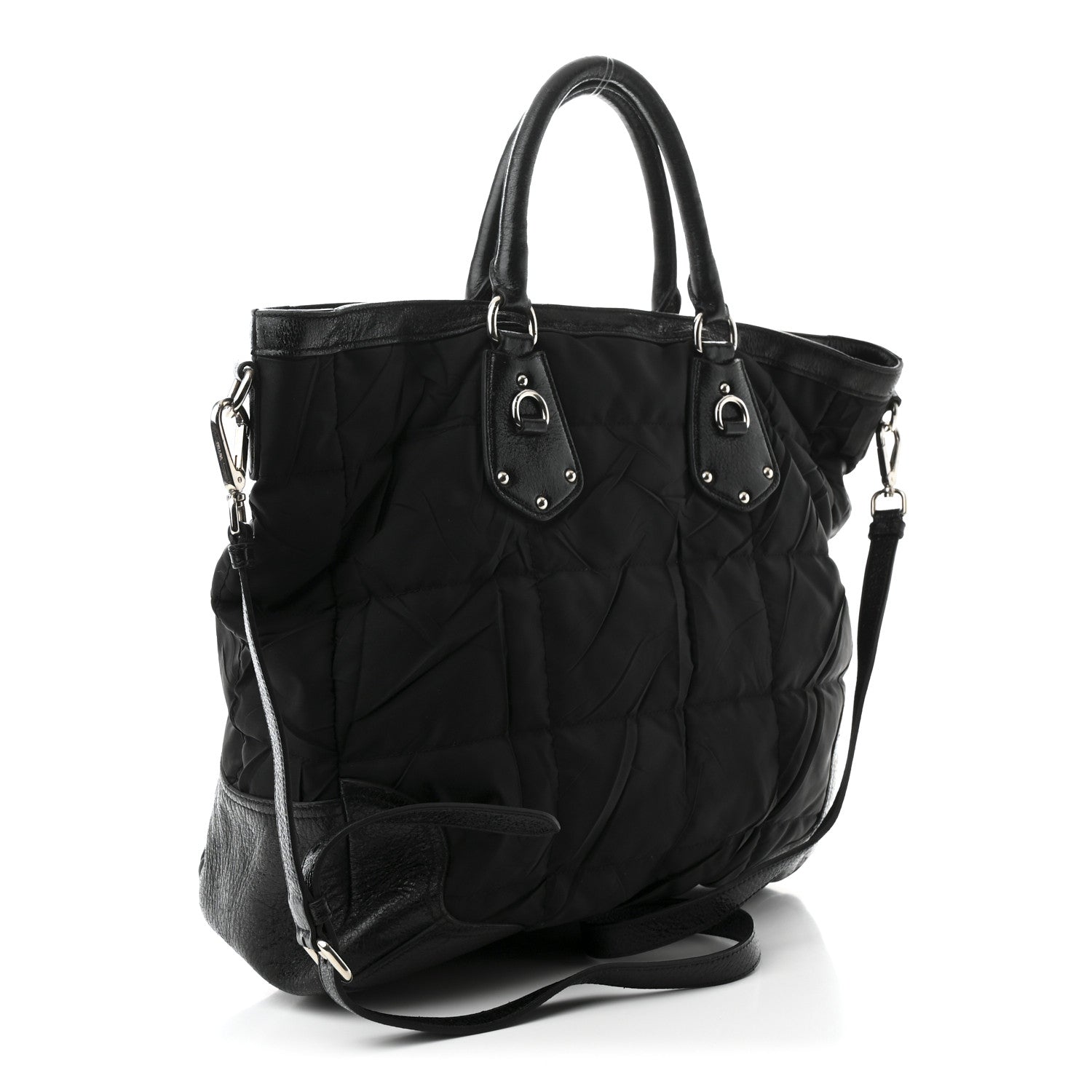 Prada Tessuto Nylon Cervo Lux 24H Tote Black 3 of 11