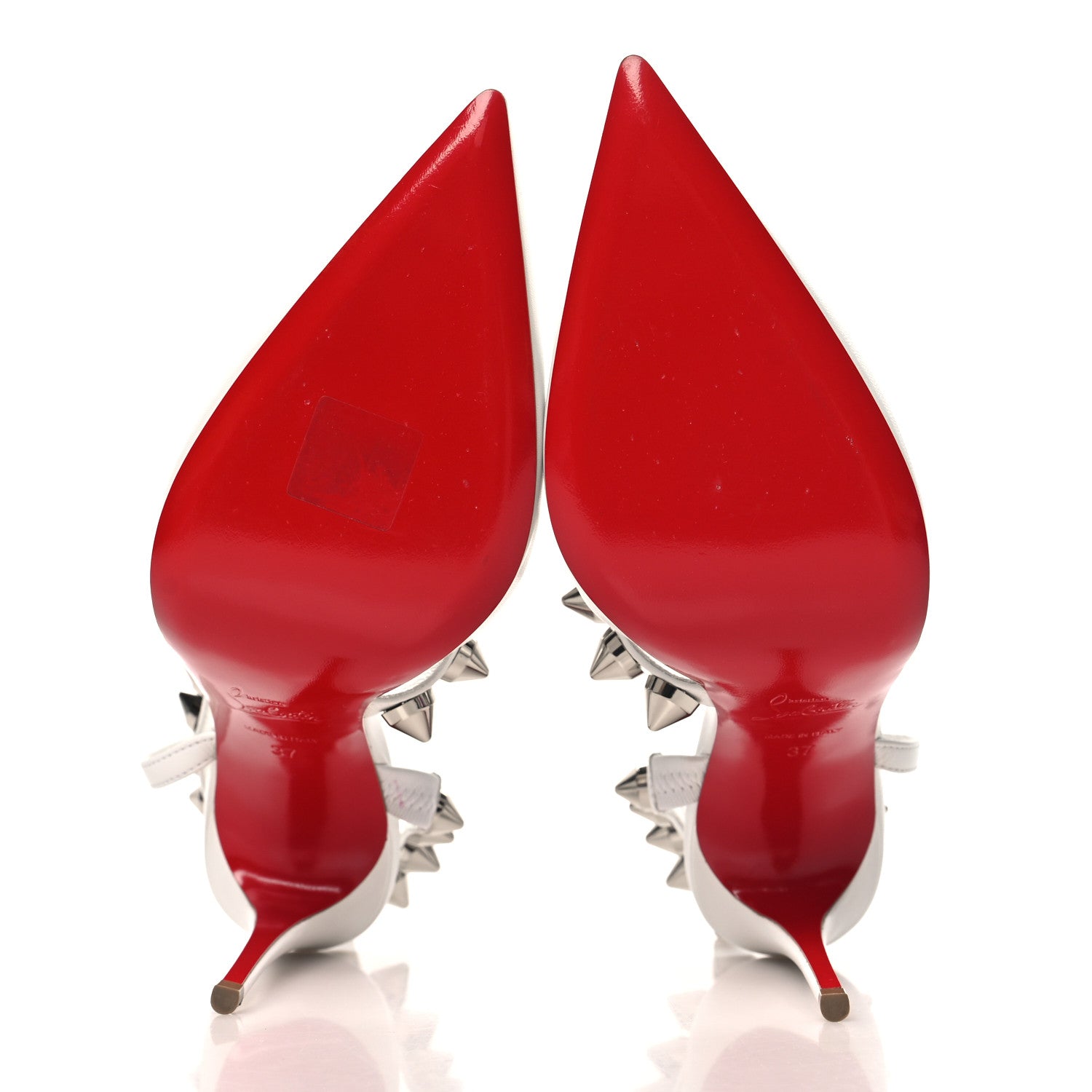 Christian Louboutin Calfskin Spikita Slingback 100 Stiletto Pumps 37 White 6 of 10