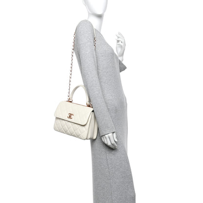 Chanel Lambskin Quilted Small Trendy CC Dual Handle Flap Bag White 2 of 10