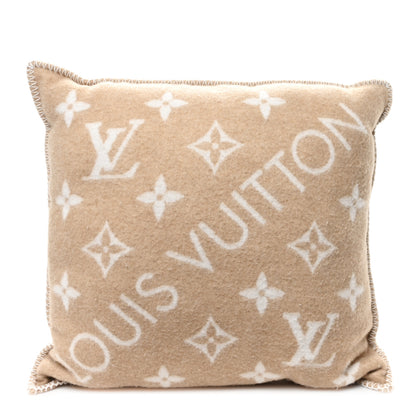 Louis Vuitton Wool Cashmere Neo Monogram Cushion Pillow Beige 2 of 4