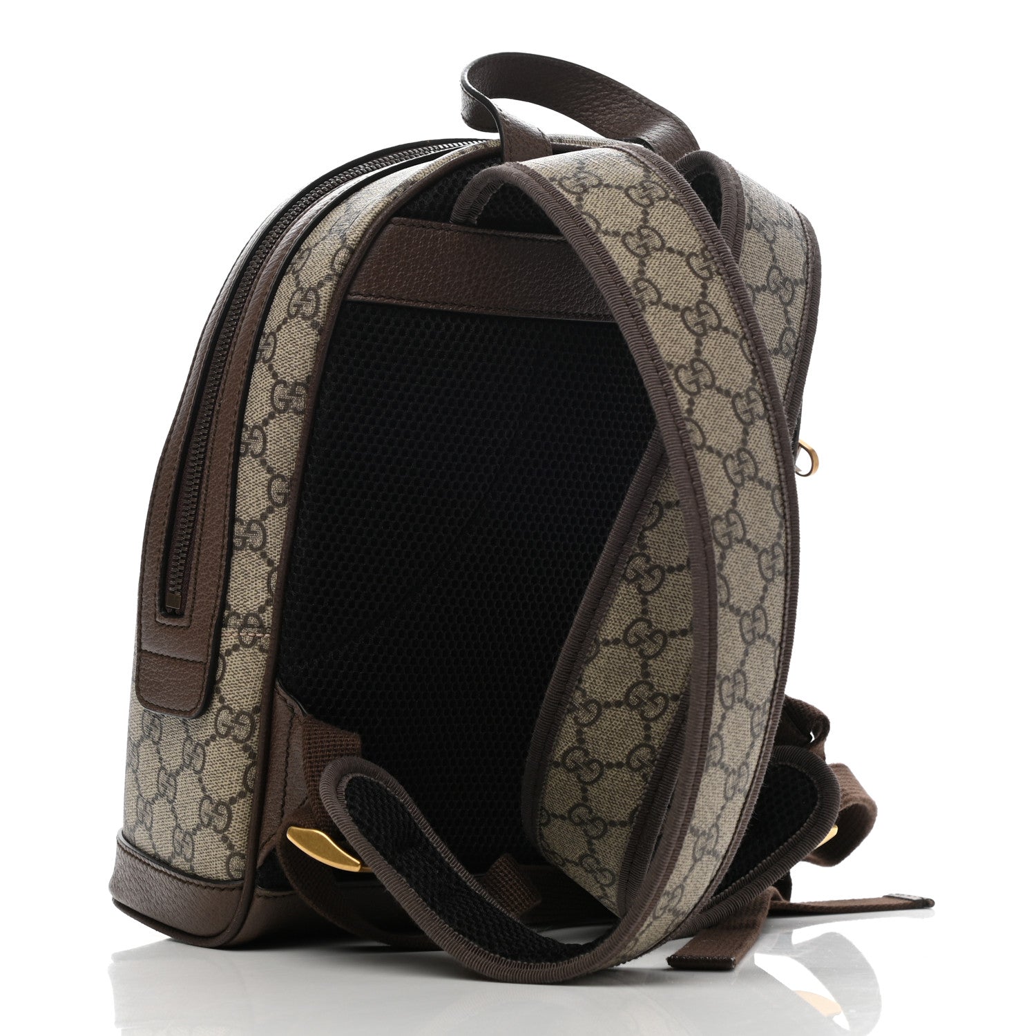 Gucci GG Supreme Monogram Calfskin Web Small Ophidia Day Backpack Beige Ebony New Acero 3 of 11