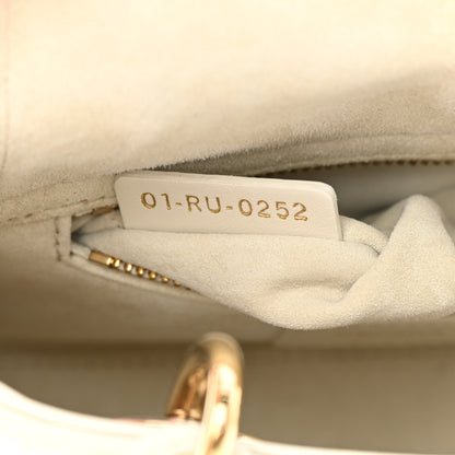 Christian Dior Lambskin Cannage Lucky Star Studded Mini Lady Dior White 7 of 17