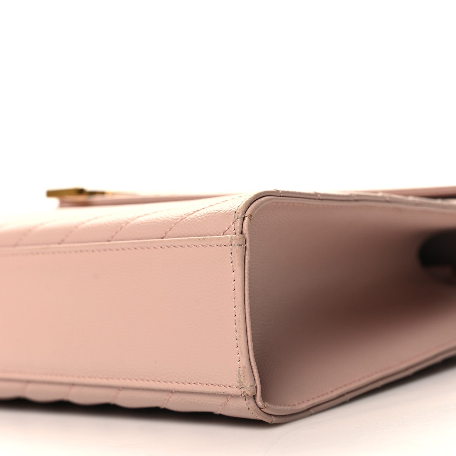 Saint Laurent Grain De Poudre Matelasse Chevron Large Monogram Satchel Pale Pink 9 of 9