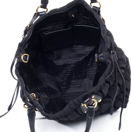 Tessuto Nylon Gaufre Tote Nero Black