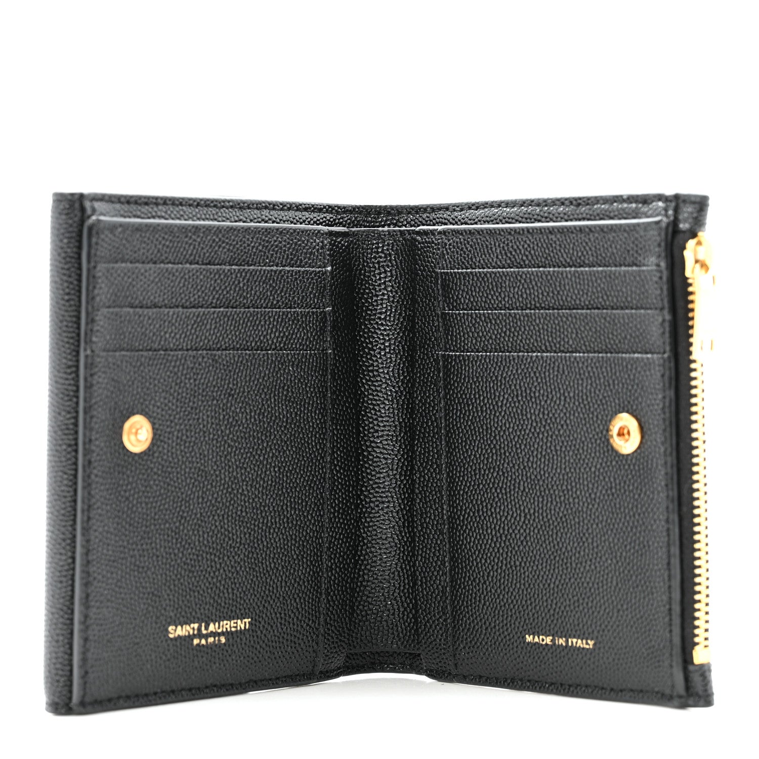 Saint Laurent Grain De Poudre Monogram Bi-Fold Wallet Black 5 of 11