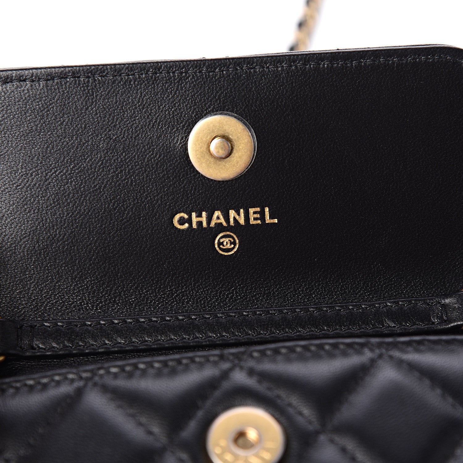 Chanel Lambskin Quilted Pearl Crush Clutch With Chain Black 5 of 10