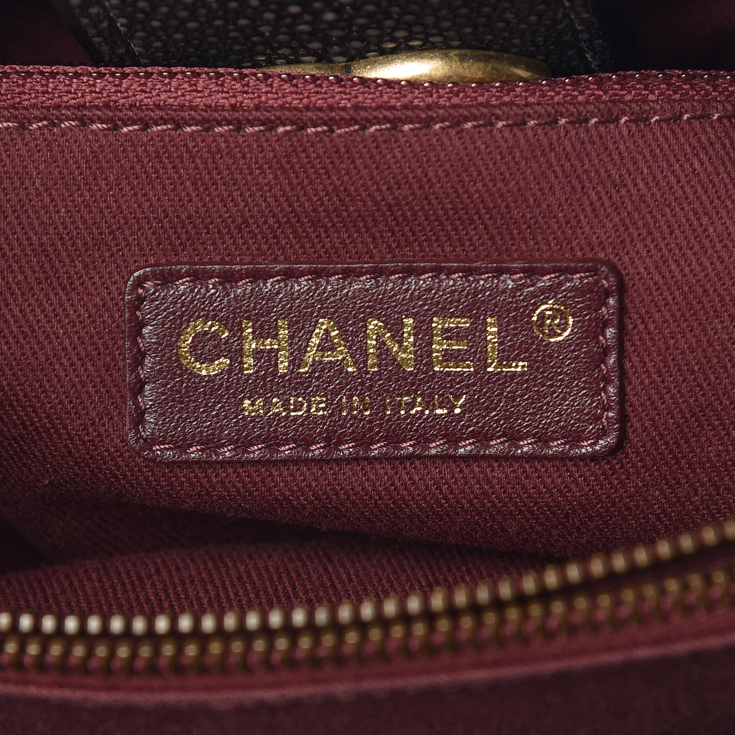 Chanel Glazed Calfskin Stingray Bindi CC Tote Black 6 of 13