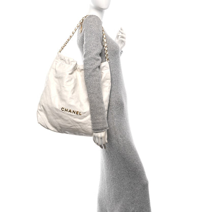 Chanel Shiny Calfskin Quilted Large Chanel 22 White 2 of 11