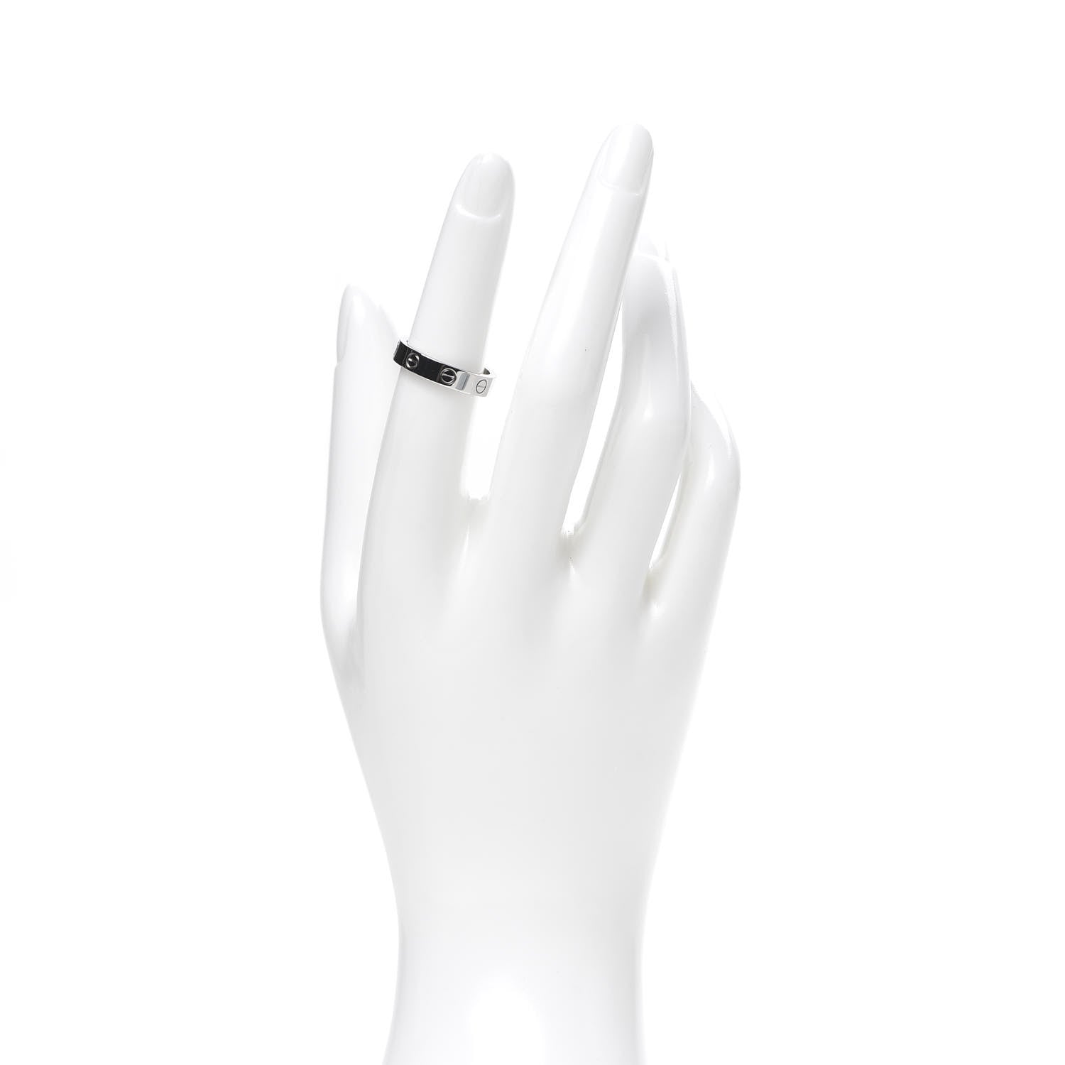 Cartier 18K White Gold Diamond 4mm LOVE Wedding Band Ring 52 6 2 of 6