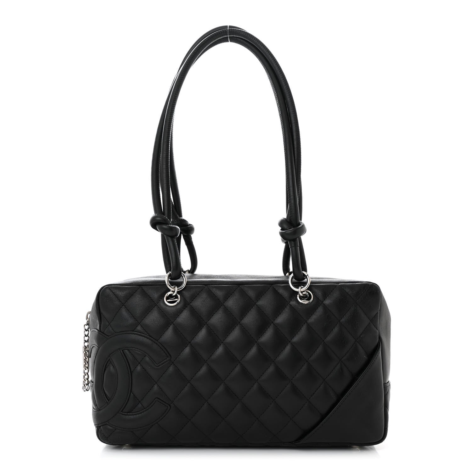 Chanel Calfskin Quilted Large Cambon Bowler Black 1 of 11