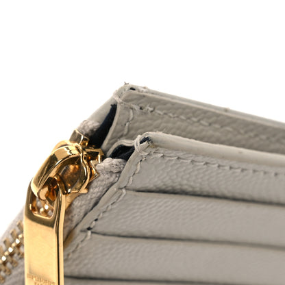 Saint Laurent Monogram Grain de Poudre 5 Fragments Zip Pouch Card Holder Blanc Vintage 10 of 12