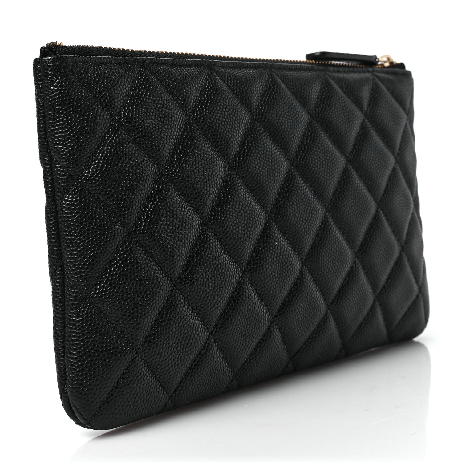 Chanel Shiny Caviar Quilted Strass CC Cosmetic Case Black 3 of 7