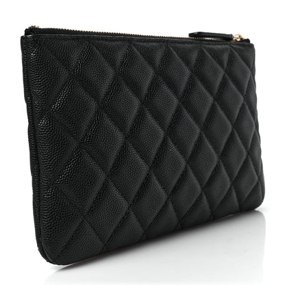 Chanel Shiny Caviar Quilted Strass CC Cosmetic Case Black 3 of 7