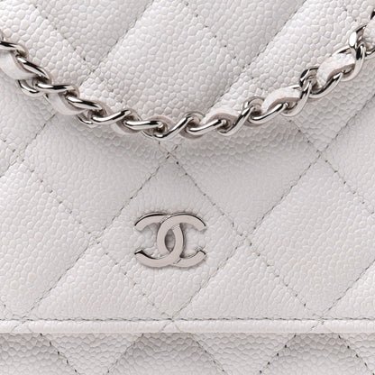 Chanel Caviar Quilted Wallet On Chain WOC White 9 of 12
